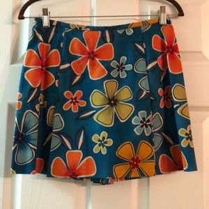Teal Shorts with Multicolor Flowers NWOT